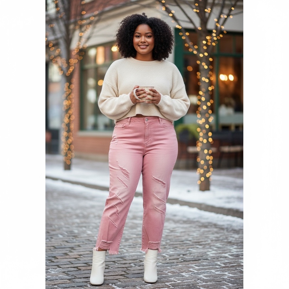 Blakely Pink distressed Jeans